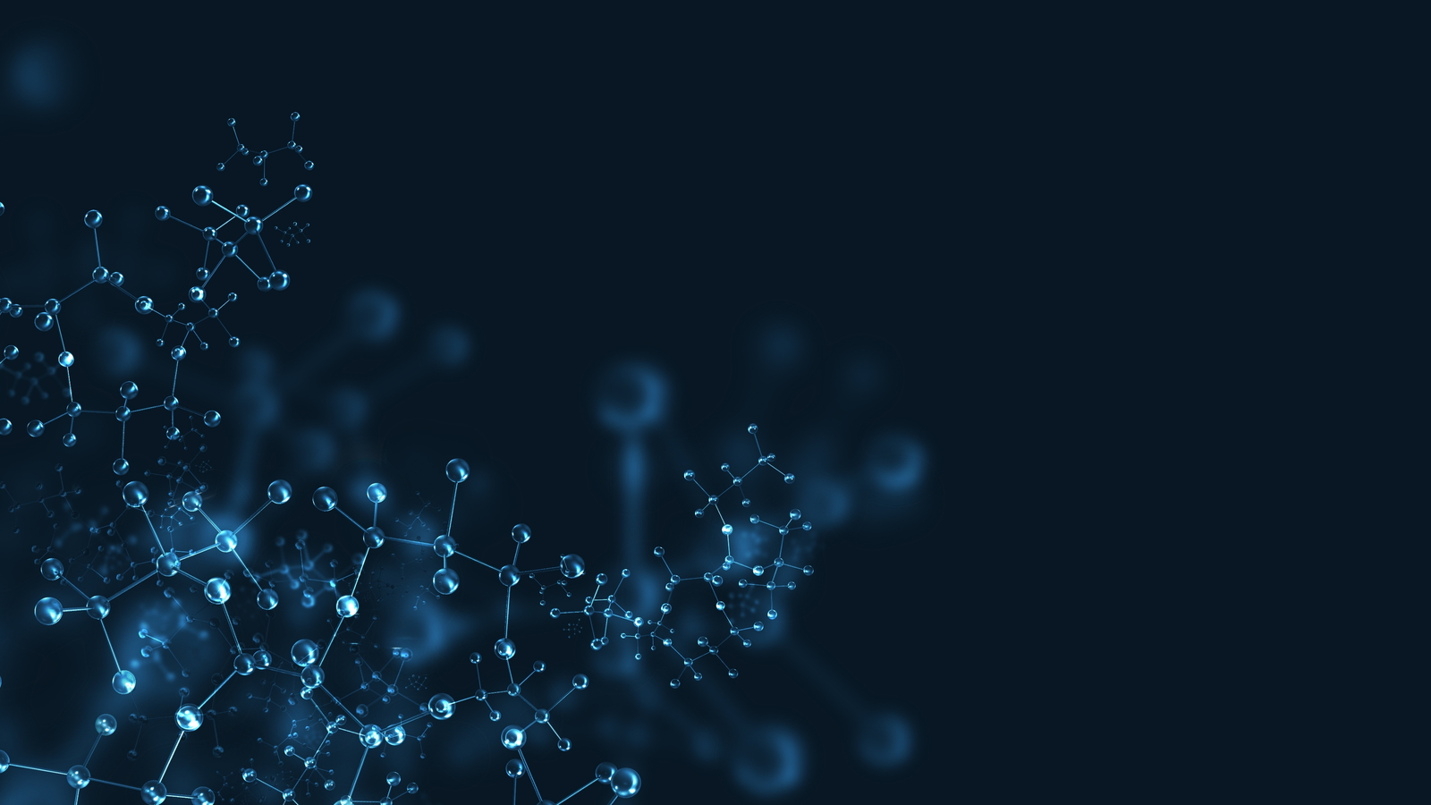 Blue carbon molecules on black