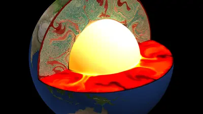 When oceanic plates pull apart the mantle melts to form slabs of lithosphere, which are later recycled back into the mantle at subduction zones.