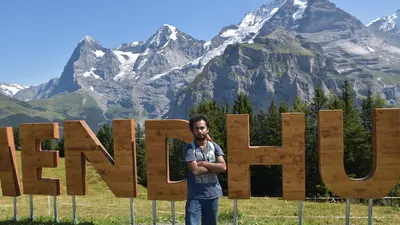 Rajkrishna Dutta takes a visit to the the Swiss Alps in 2019 during Goldschmidt. which was held in Barcelona. Image Credit: Rajkrishna Dutta