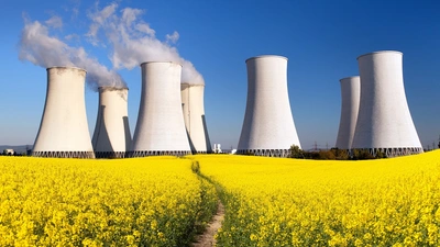 Nuclear towers photograph purchased from Shutterstock