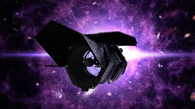 Nancy Grace Roman telescope artist's concept, courtesy of NASA. 