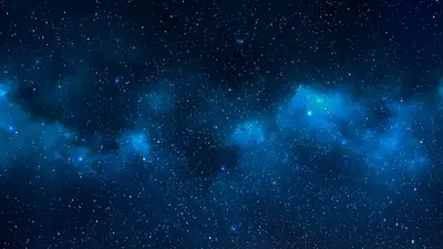 Deep blue starry sky. 