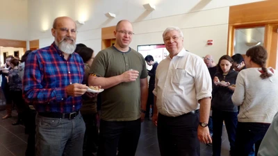 Matt Scott, Matt Seiber, and Allan Spradling (left to right) at the PIE celebration