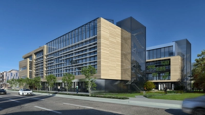 An artist's conception of the new Carnegie facility in Pasadena, California courtesy of HOK.