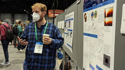 Eric Edmund at poster session AGU 22