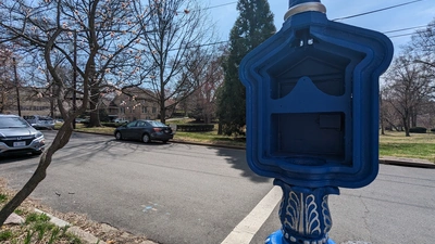 And empty call box on the street near EPL
