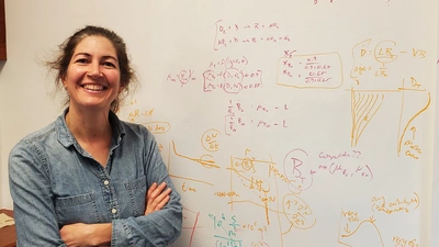 Emily Zakem in Carnegie's office suite at Caltech