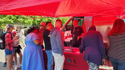 Carnegie Science astronomers do community outreach with a Perot Museum tech truck team