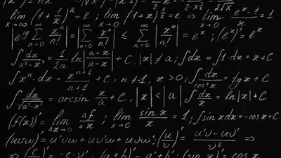 Equations on chalkboard