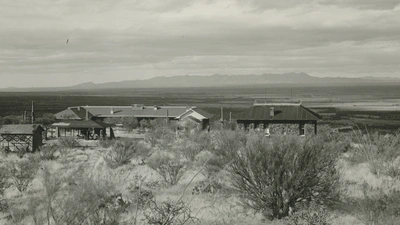 Black and white photo of Carnegie Science's former Desert Laboratory in Arizona