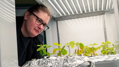 Brittany Belin with plants