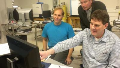 Cosmochemist Conel Alexander (left), theoretical astrophysicist Alan Boss (middle), and Tim Mock (right)