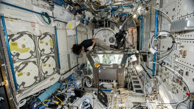 NASA astronaut Suni Williams working on stem cells in the International Space Station. Image is courtesy of NASA. 