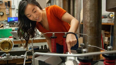 Postdoctoral fellow Kara Brugman works at Earth and Planets Laboratory.