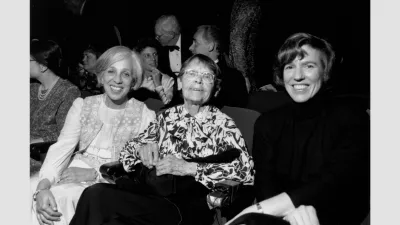 Barbara McClintock with Carnegie President Maxine Singer and Carnegie molecular biologist Nina Fedoroff