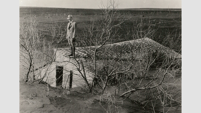 Frederic Clements observing the effects of the devastating Dust Bowl in the Great Plains in 1934
