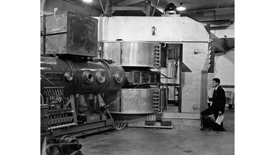 Cowie with the cyclotron