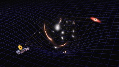 JWST and gravitational lensing enabled an international team of astronomers led by Carnegie Science's Andrew Newman to measure the mass of a dormant black hole from the early universe for the first time. Credit: Navid Marvi/Carnegie Science