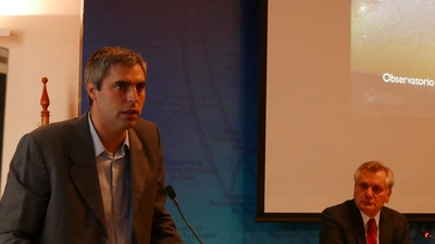 Guillermo Blancs presenting information about light pollution to the Chilean government. Preserving dark skies in Chile has been a key component of Blanc's work for many years. 