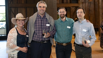 Guillermo Blanc and other members of the Carnegie Science staff at the Great North American Eclipse eve celebration at the Circle T Ranch. Courtesy Tamytha Cameron Photography/Carnegie Science.