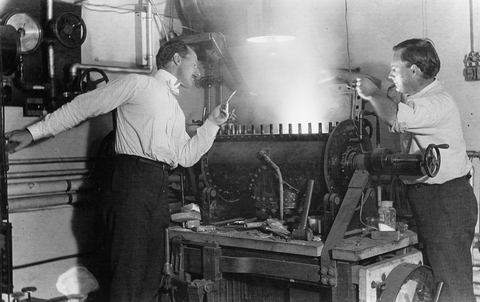 Two scientists at work