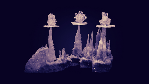 Image of calcite spires courtesy of Rob Lavinsky 