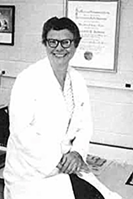 Elizabeth Ramsey in a lab coat. Courtesy: National Museum of Health and Medicine.