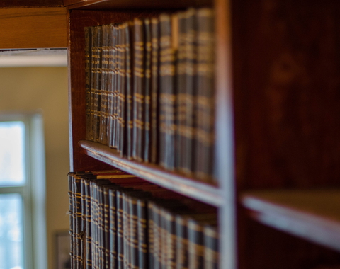 Books on a shelf