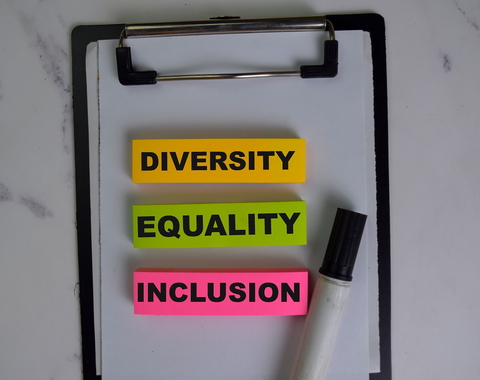 Clipboard with Diversity Equality and Inclusion written on it