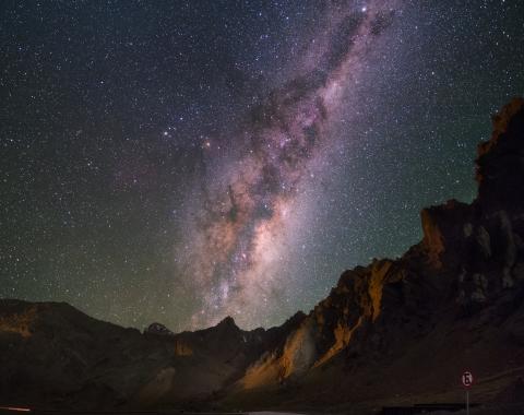 The Milky Way visible over a mountain road. Courtesy of Yuri Beletsky. 