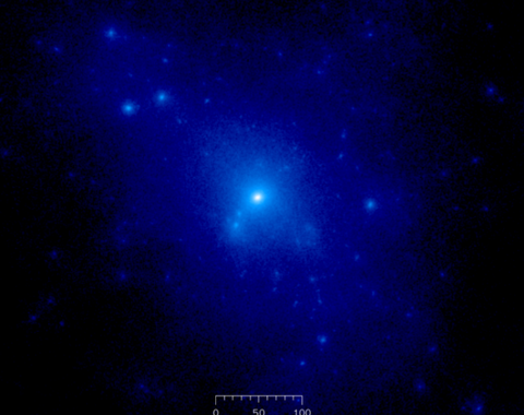 Dark matter halo image from Wikimedia Commons. 