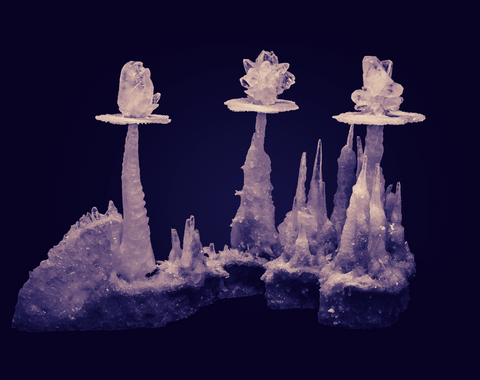 Image of calcite spires courtesy of Rob Lavinsky 