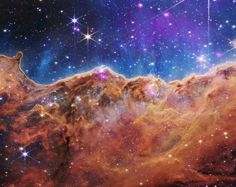 JWST image of NGC 3324 in a star-forming region of the Carina Nebula