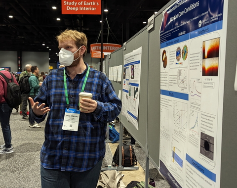 Eric Edmund at poster session AGU 22