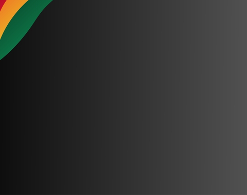 Red, yellow and green shapes form the background of a Black History Month banner