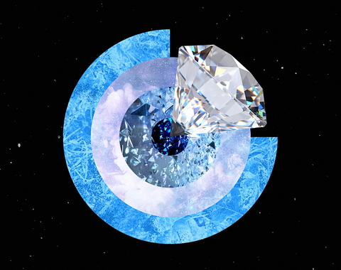 rtist’s conception to illustrate diamond formation in the shallow interiors of ice giant planets by Navid Marvi courtesy of the Carnegie Institution for Science. 