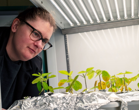 Brittany Belin with plants