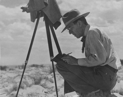 Forrest Shreve at work in the desert