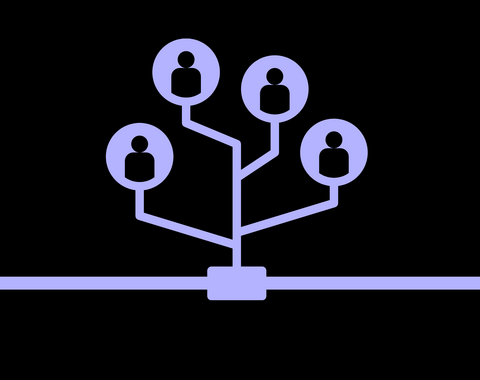 network of people purple on black