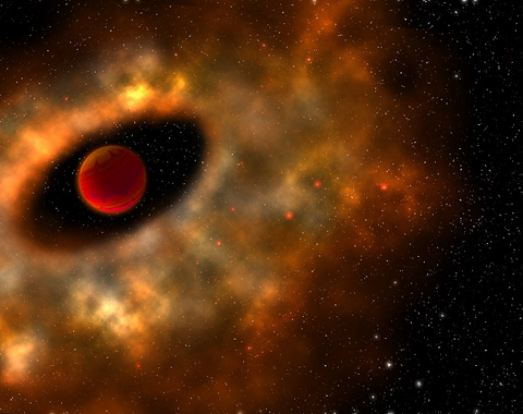 Artist’s conception of a disk of material surrounding a young star. Credit: Robin Dienel/Carnegie Science