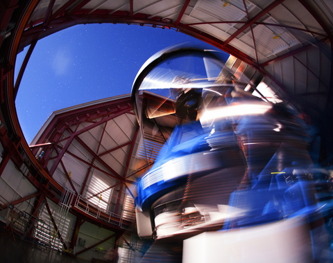 The dome of one of Las Campanas Observatories' twin Magellan telescopes in movement. Credit: Yuri Beletsky/Carnegie Science