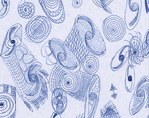 Vera Spirals Square Doodles