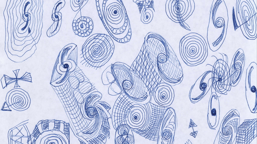 Carnegie astronomer Vera Rubin spent decades studying how spiral galaxies rotate. Rubin and Carnegie colleague Kent Ford discovered that stars at the outer edges of spiral galaxies move just as fast as those near the center, evidence of an enormous amount of unseen dark matter holding it all together. It’s no wonder spirals were her go-to doodle!