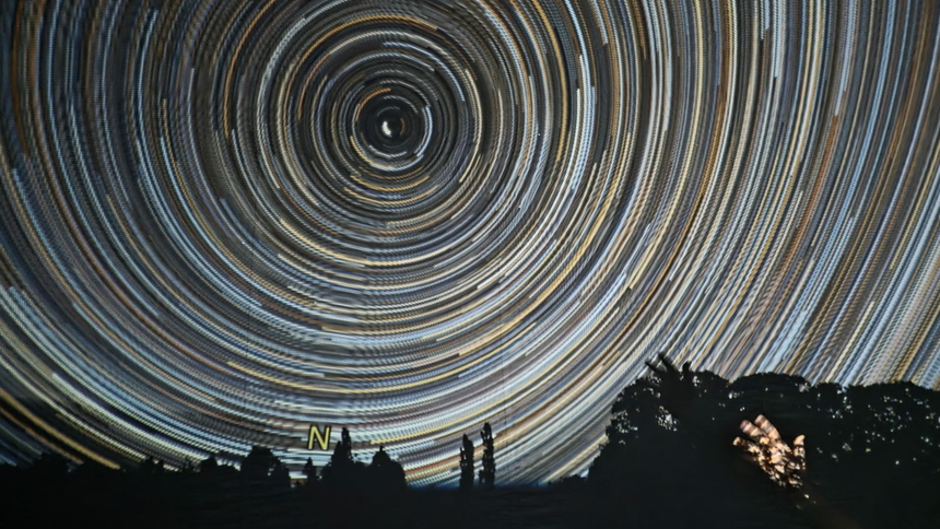 The interior of the Observatories' inflatable planetarium