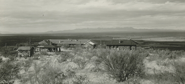 Black and white photo of Carnegie Science's former Desert Laboratory in Arizona
