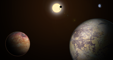 Artist's concept of an exoplanetary system courtesy Roberto Molar Candanosa/Carnegie Science