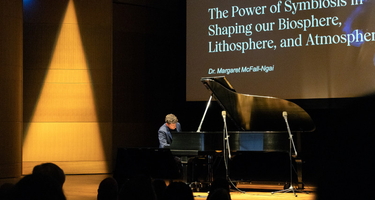 Piano at huntington astronomy lecture series played before event