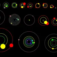 The image shows an overhead view of orbital positions of the planets in systems with multiple transiting planets discovered by NASA's Kepler mission. Credit: NASA Ames/Dan Fabrycky, UC Santa Cruz