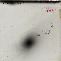VAR plate taken by Edwin Hubble on the 100–inch telescope at Mount Wilson Observatory.