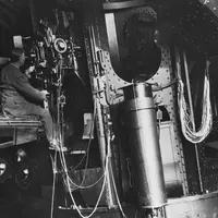 Edwin Hubble and James Jeans at the Mount Wilson Observatory 100-inch Telescope